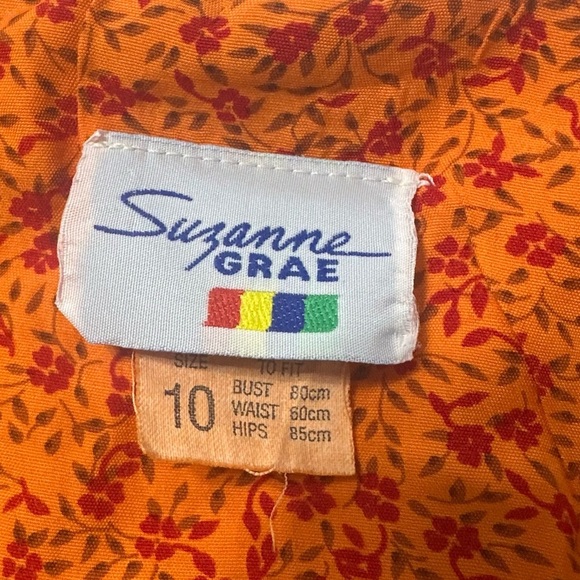 Vintage Y2K Orange Cottagecore Scoop Neck Coquette Mini Romper - Picture 4 of 13